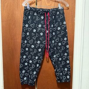 Juniors Mickey Mouse Pajama Pants with Red Drawstring